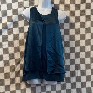 THEORY Women Split Flowy Double Layered Tank Sleeveless Top Size Large